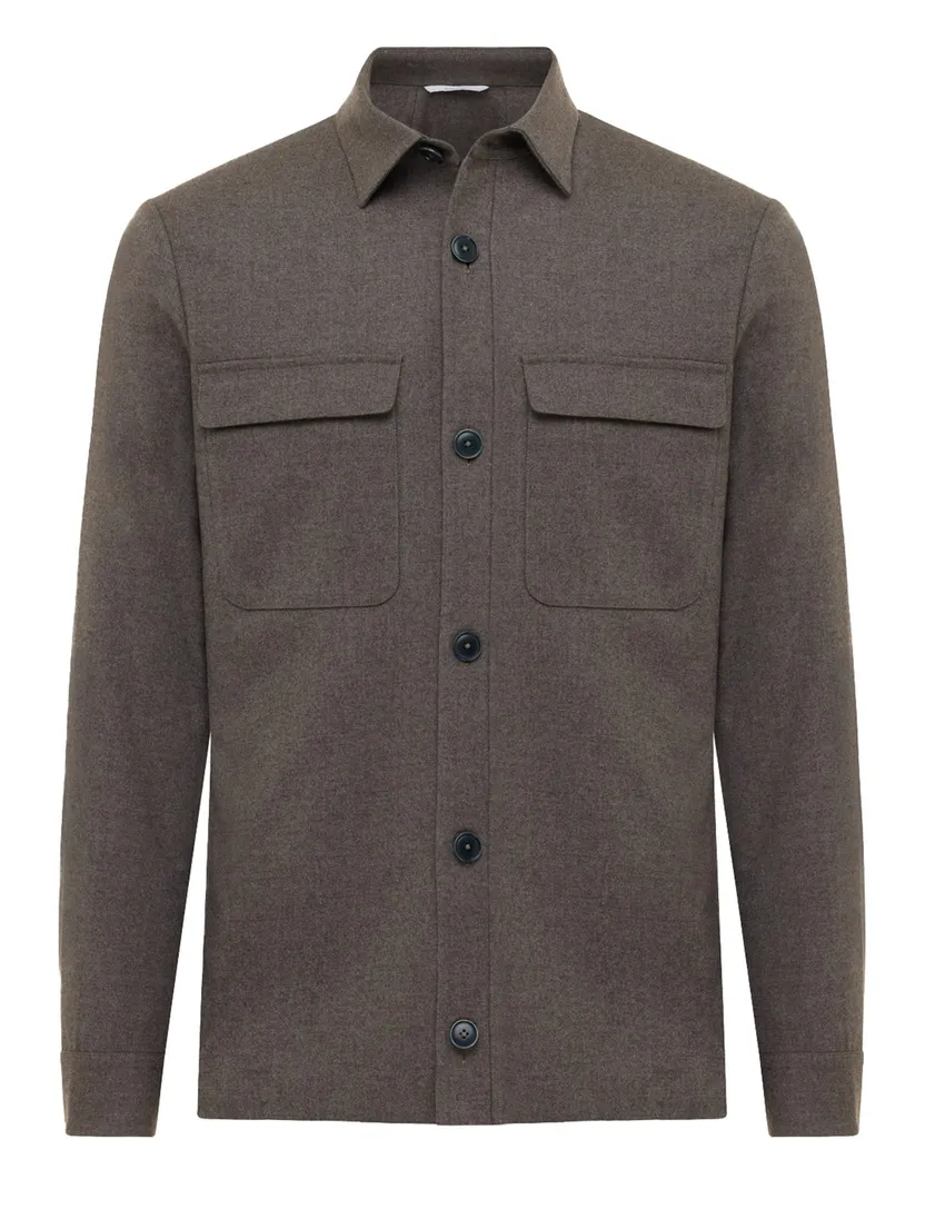 Overshirt Gentiluomo bruin wol