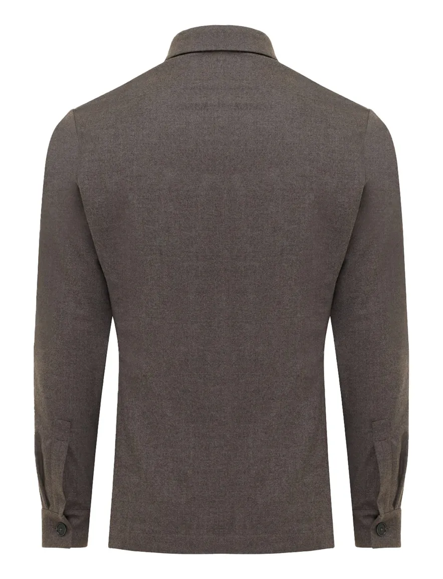 Gentiluomo Overshirt bruin dubbele borstzak