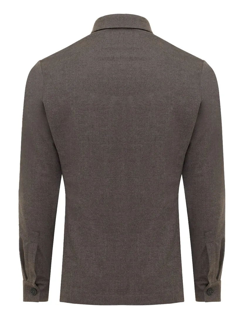 Overshirt Gentiluomo bruin wol
