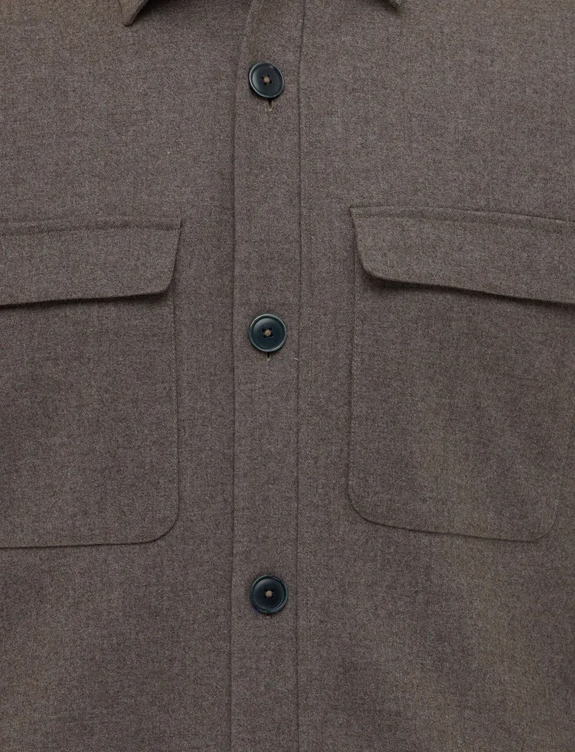 Overshirt Gentiluomo bruin wol
