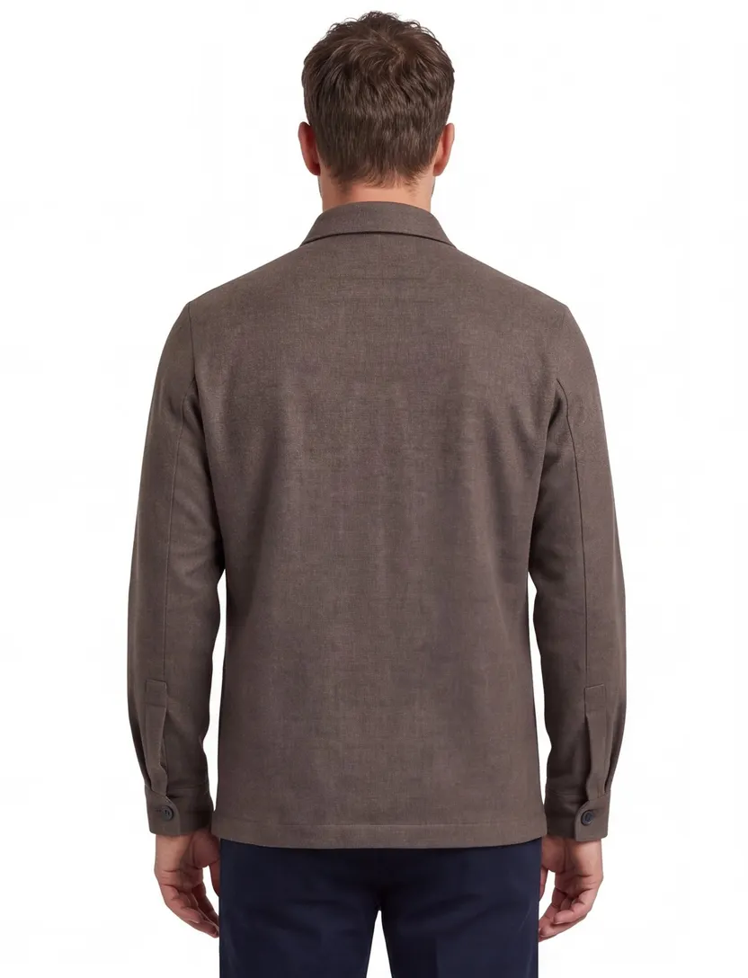 Overshirt Gentiluomo bruin wol