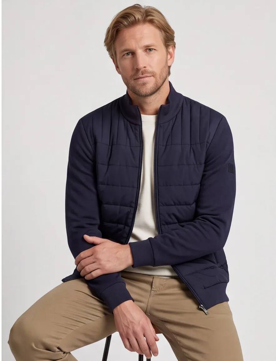 Gentiluomo vest scheerwol navy