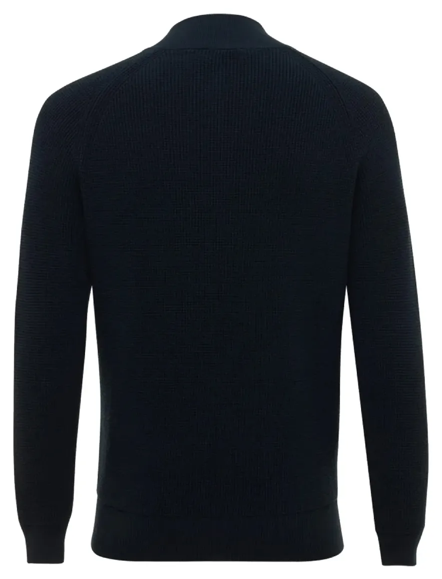Gentiluomo trui donkerblauw half zip