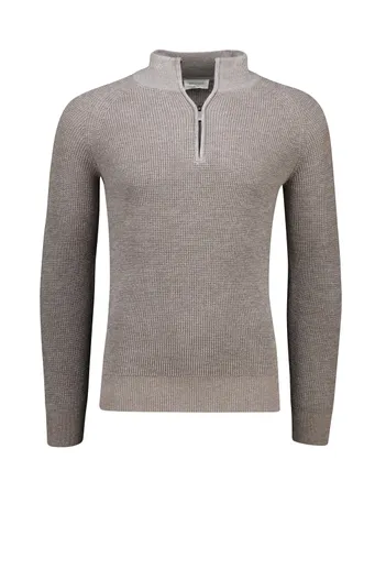 Gentiluomo Gentiluomo half zip trui bruin katoen