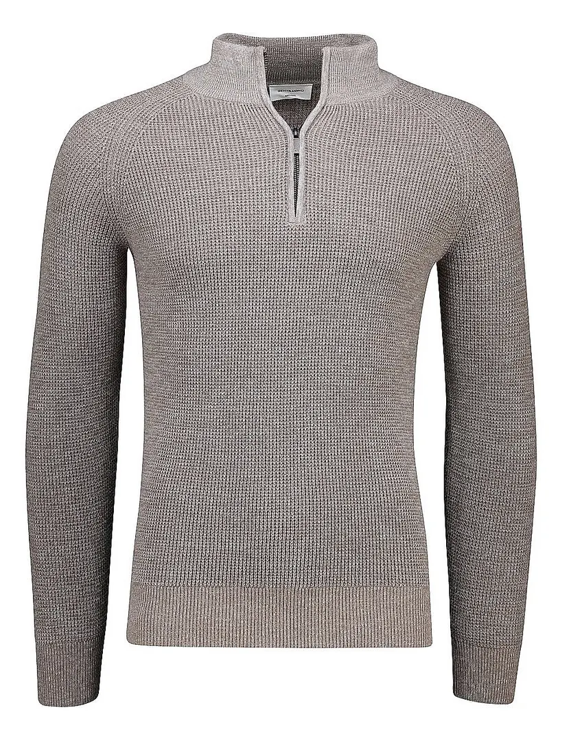 Gentiluomo half zip trui bruin