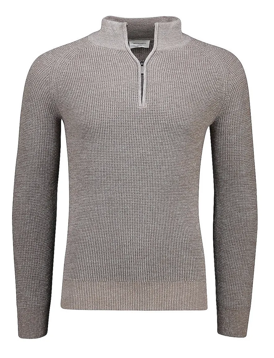 Gentiluomo half zip trui bruin