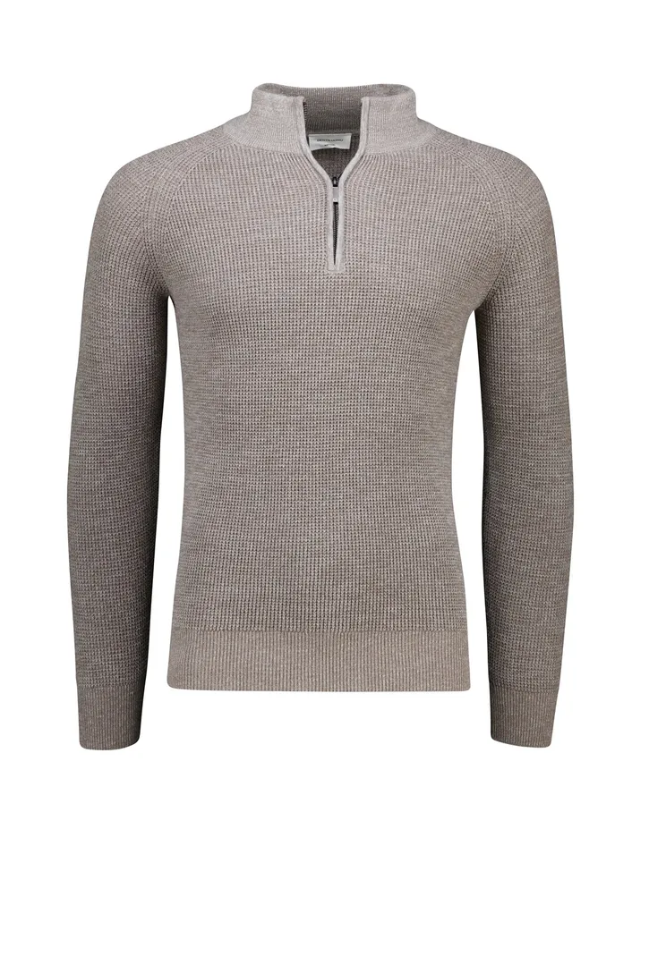 Gentiluomo half zip trui grijs