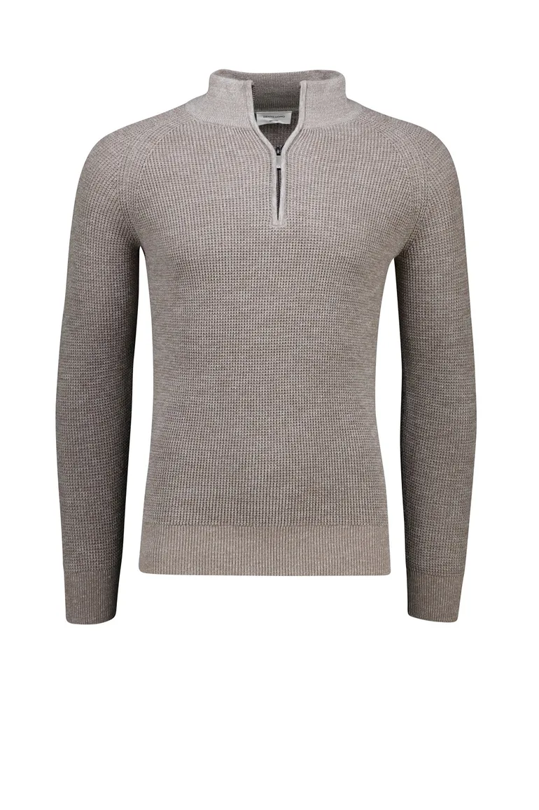 Gentiluomo half zip trui grijs