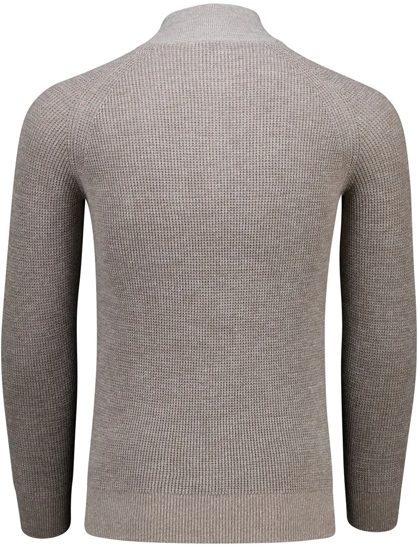 Gentiluomo half zip trui bruin