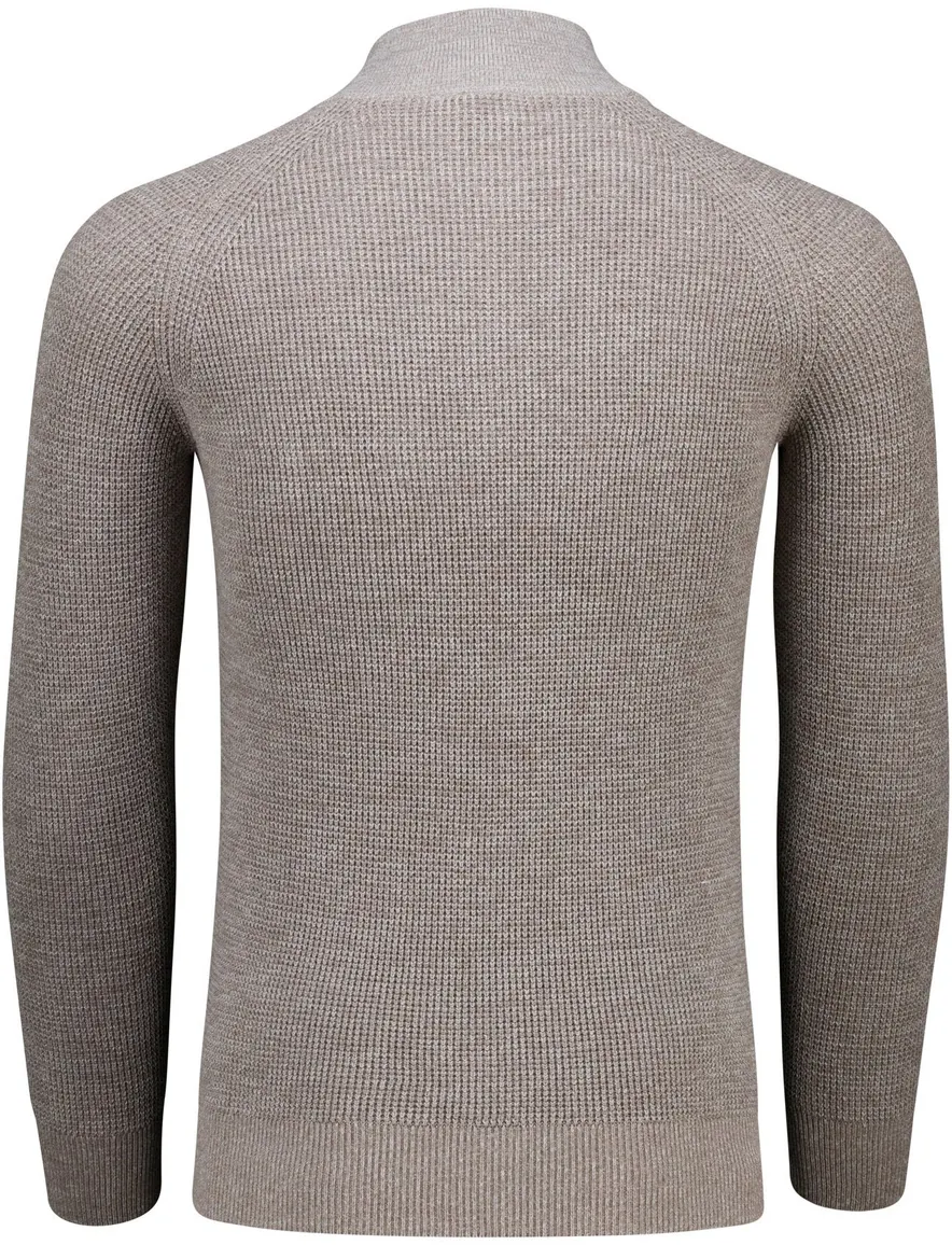 Gentiluomo half zip trui bruin