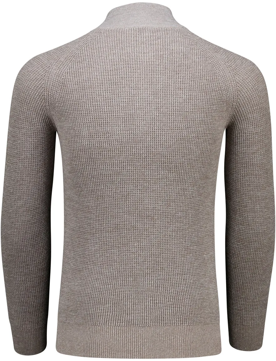 Gentiluomo half zip trui grijs