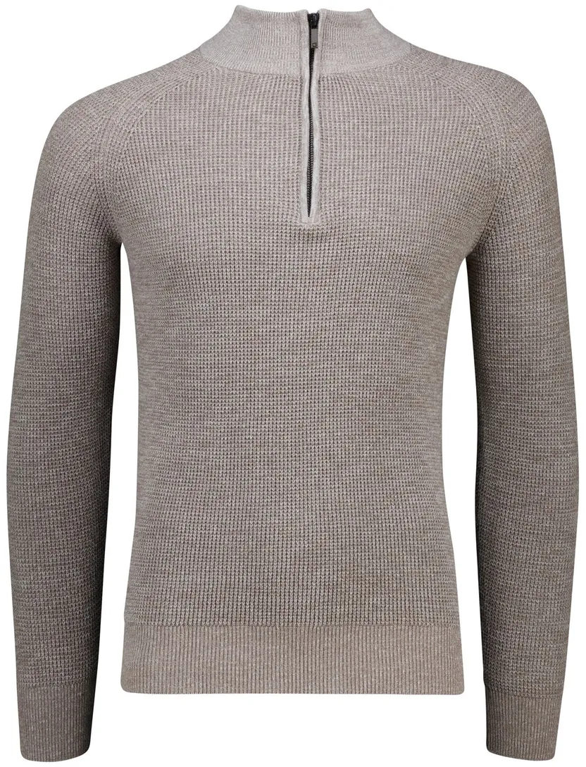 Gentiluomo half zip trui grijs
