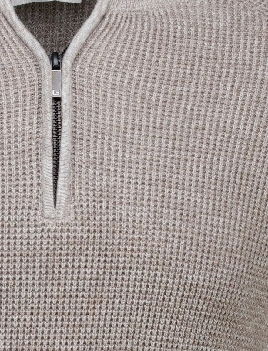 Gentiluomo half zip trui grijs katoen