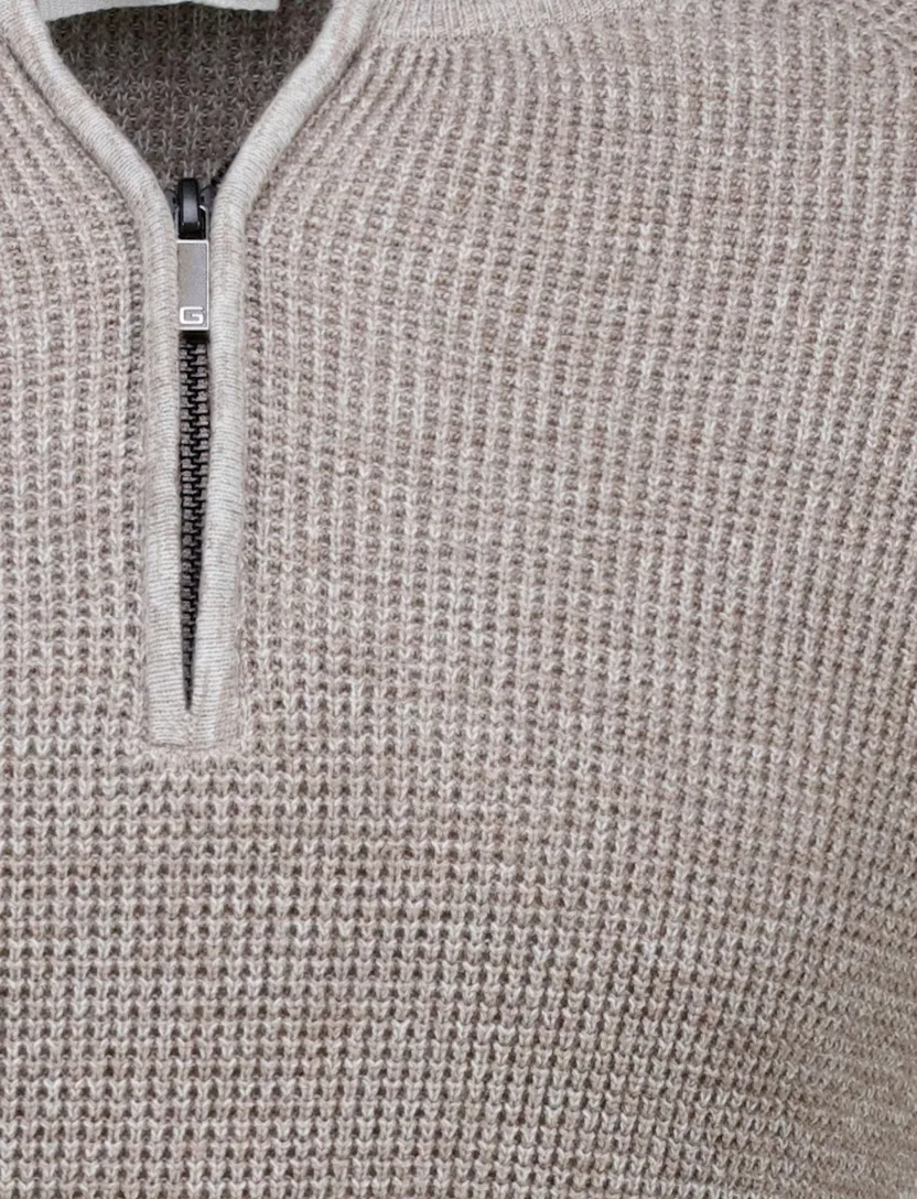 Gentiluomo half zip trui grijs