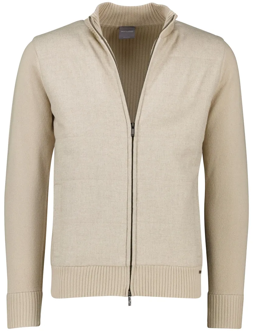Gentiluomo vest scheerwol beige