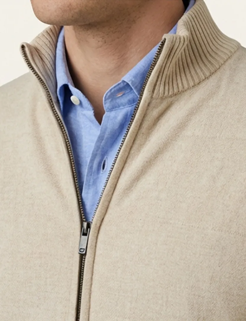 Gentiluomo vest scheerwol beige