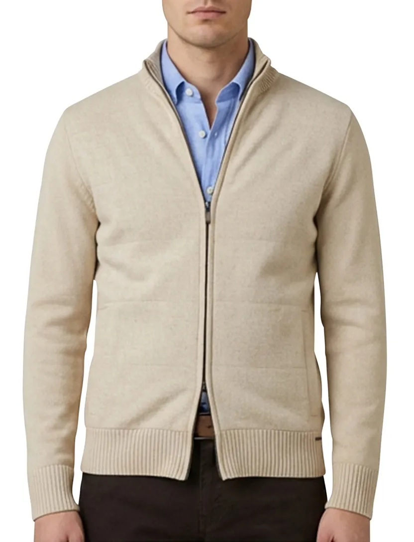 Gentiluomo vest scheerwol beige