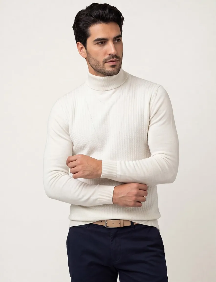 Gentiluomo coltrui wit effen merinowol normale fit