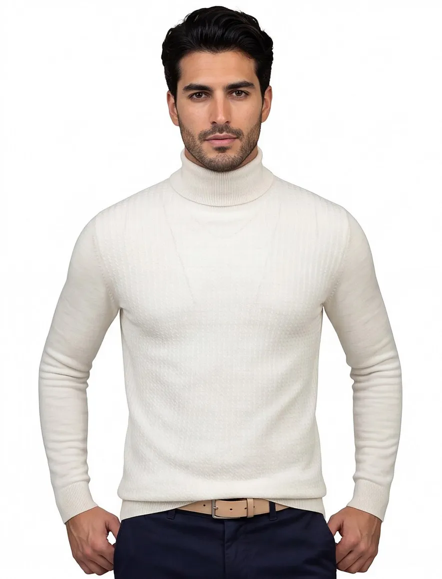 Gentiluomo coltrui wit effen merinowol normale fit