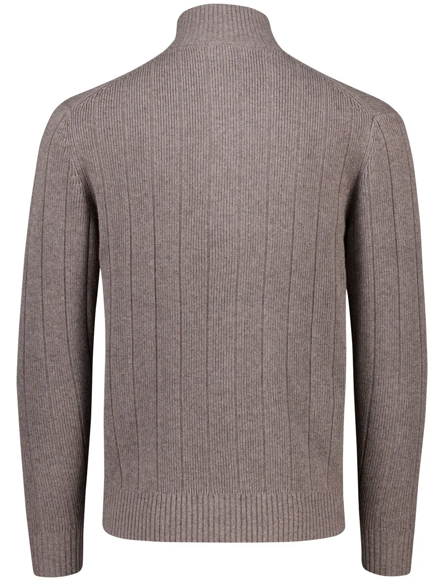 Gentiluomo vest met rits en knopen bruin