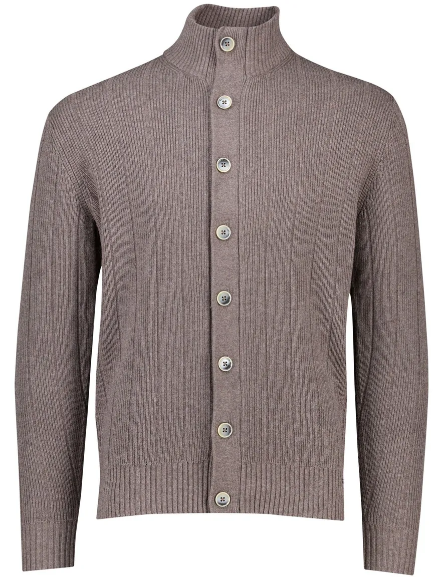 Gentiluomo vest met rits en knopen bruin