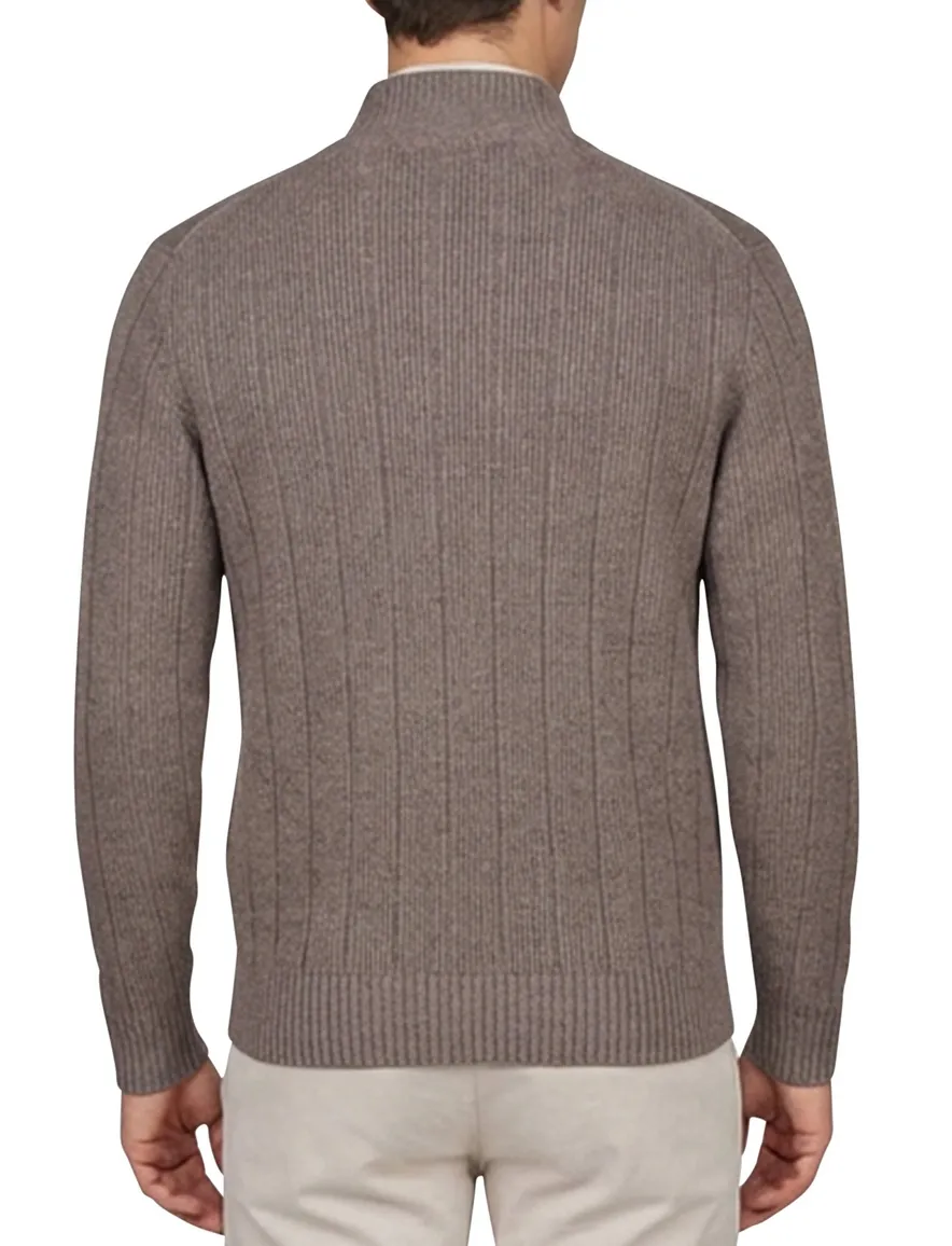 Gentiluomo vest met rits en knopen bruin