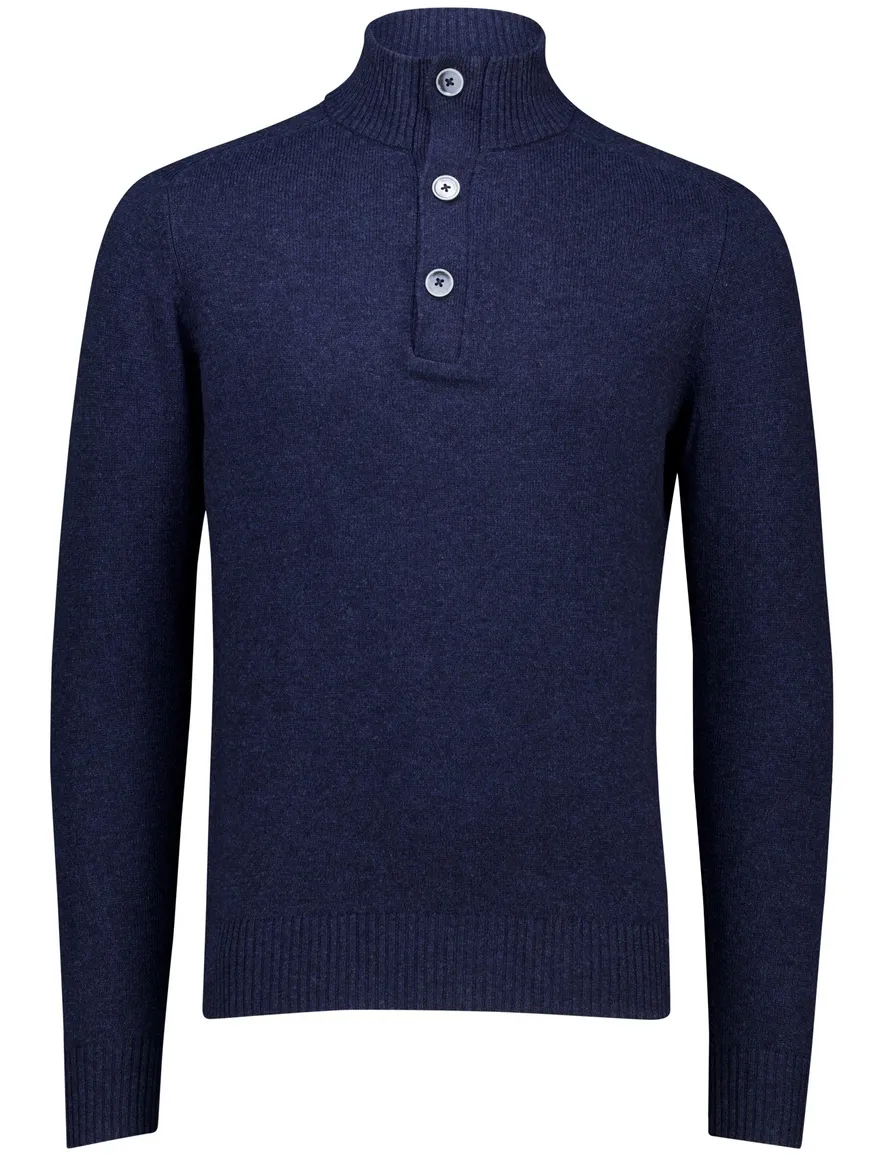 Gentiluomo trui met rits en knopen blauw