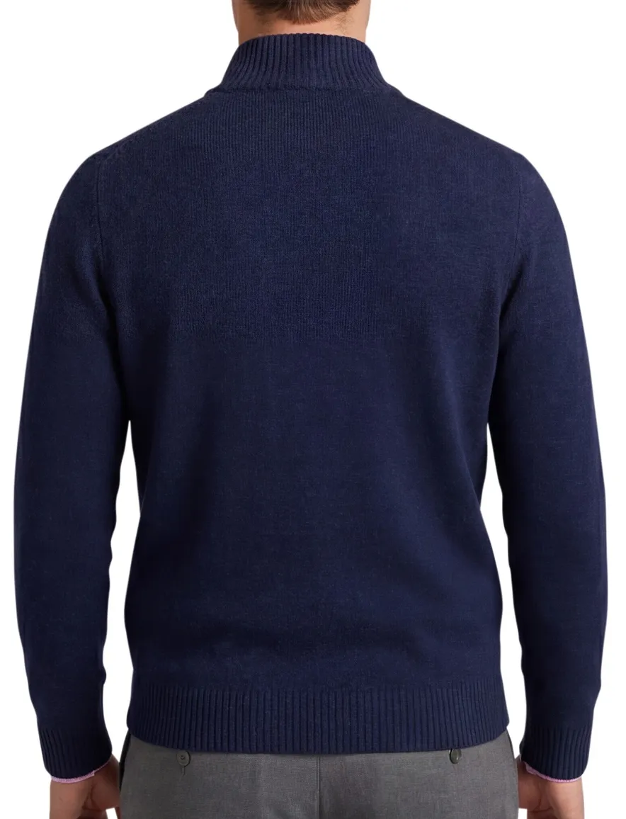 Gentiluomo trui met rits en knopen blauw