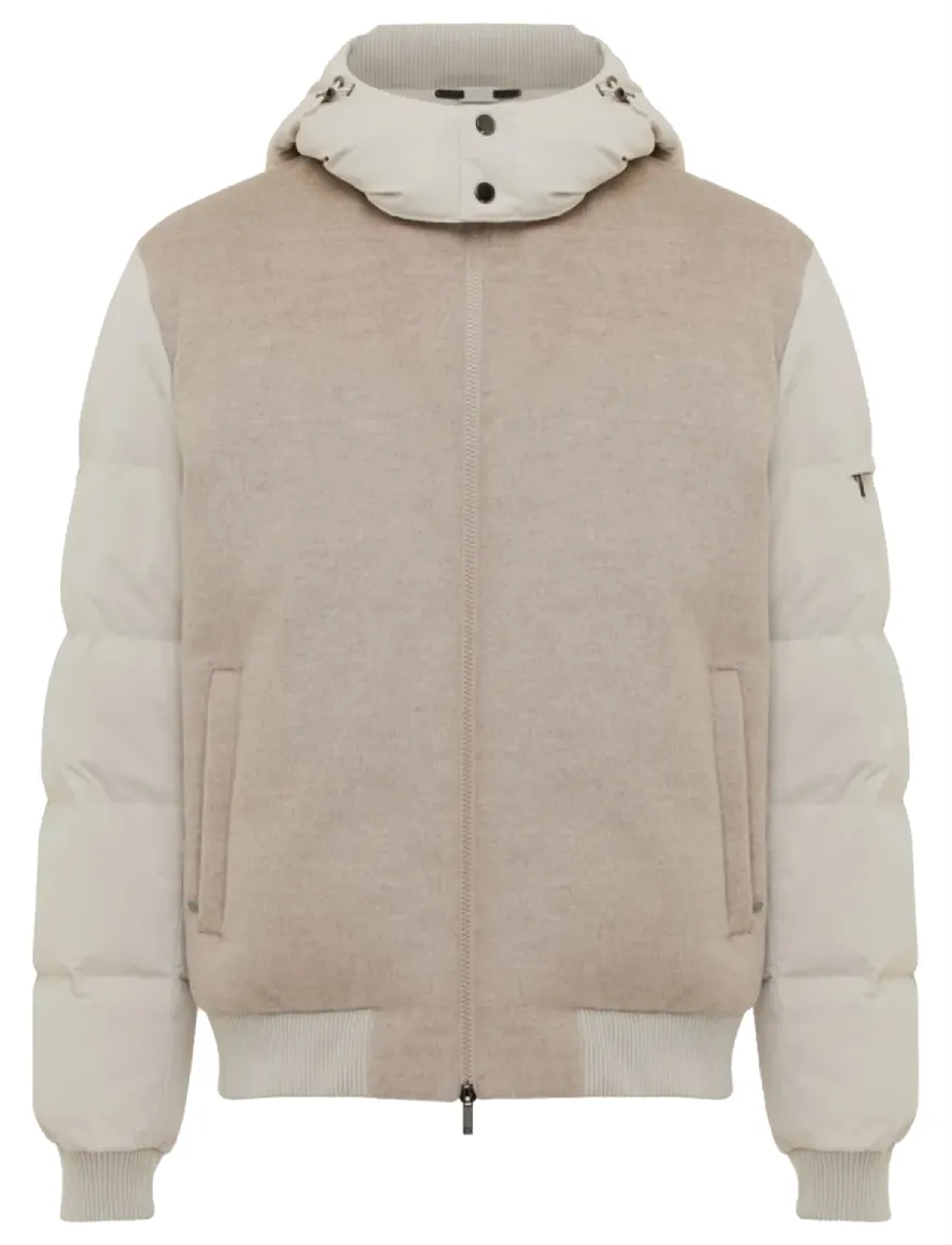 Gentiluomo winterjas beige gemêleerd wol