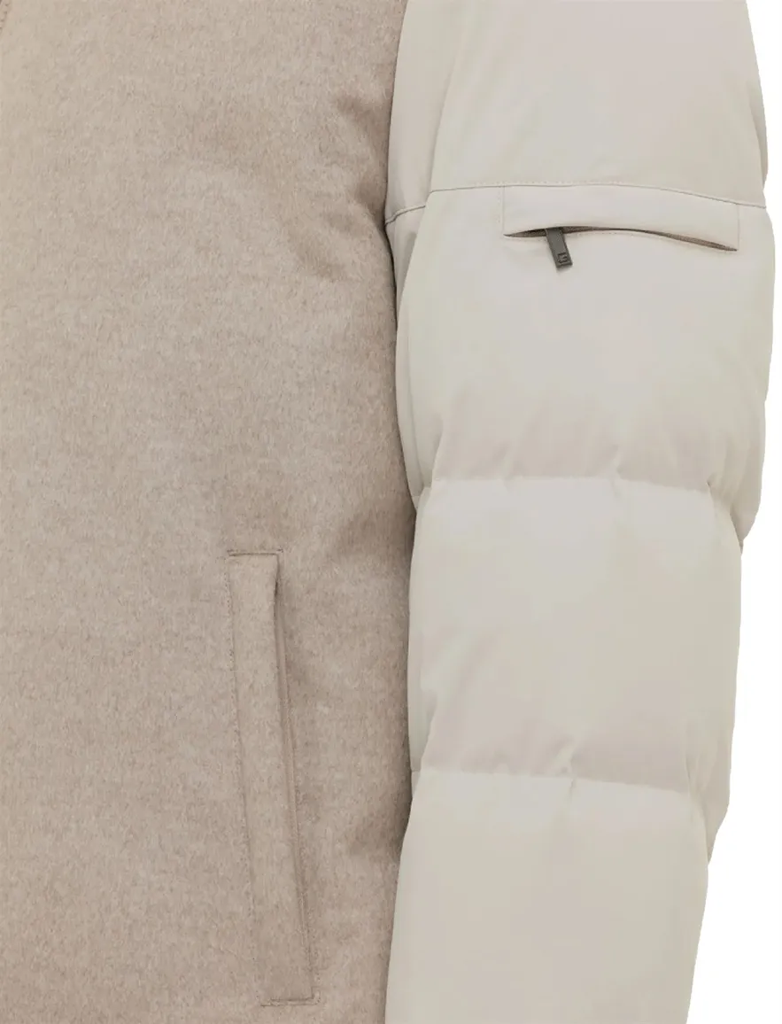 Gentiluomo winterjas beige gemêleerd wol
