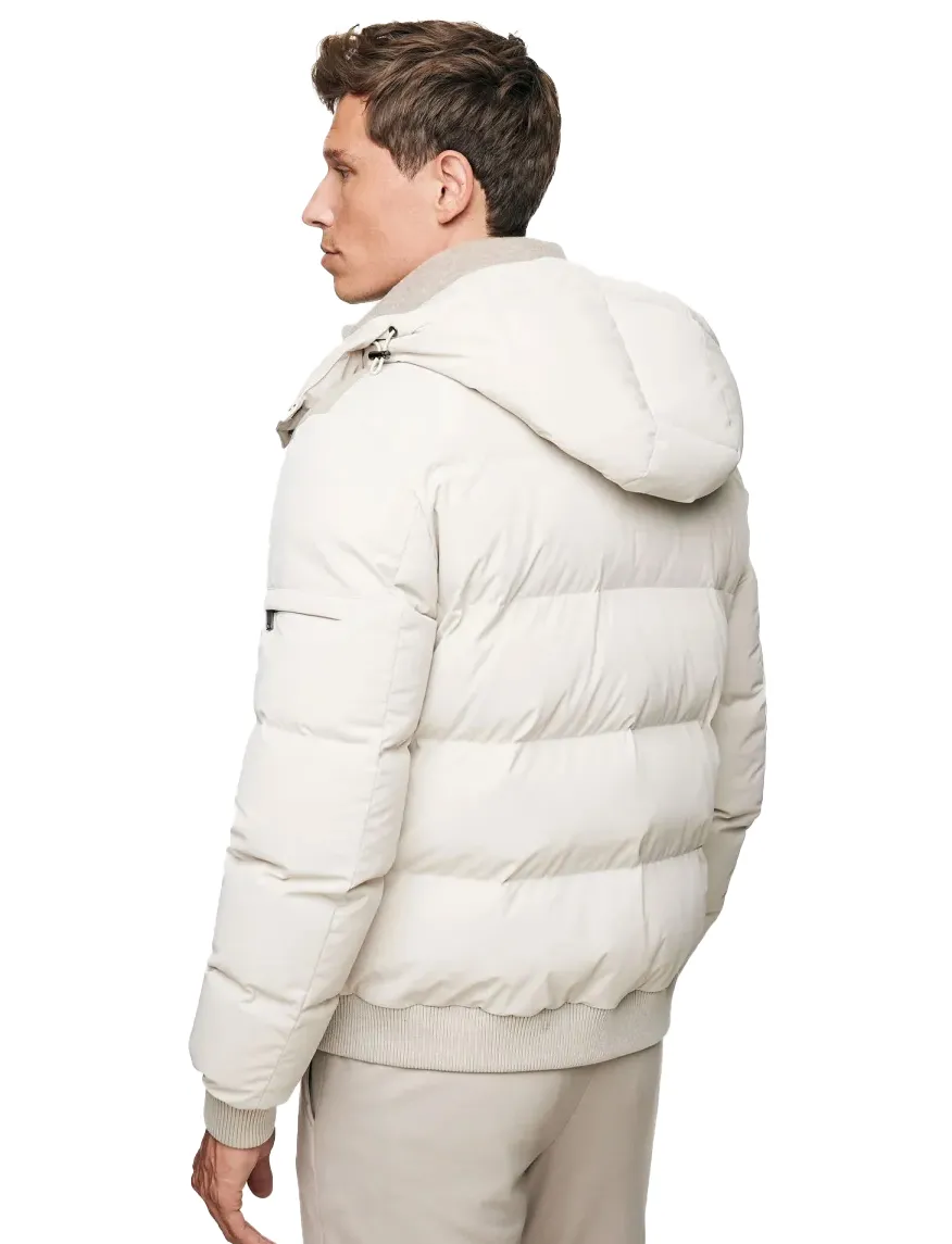 Gentiluomo winterjas beige gemêleerd wol