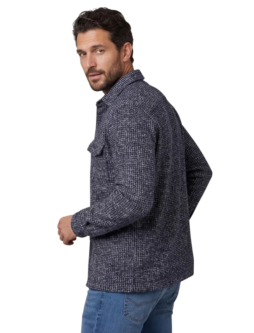Gentiluomo overshirt wolblend blauw