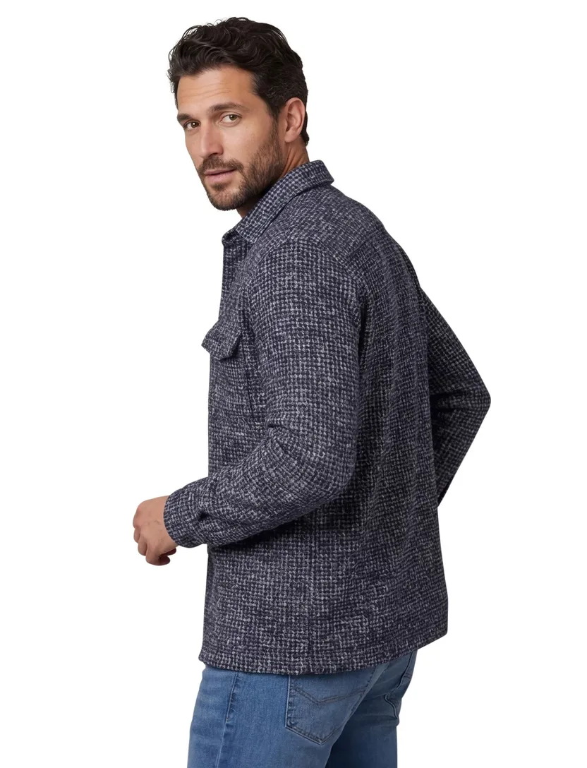 Gentiluomo overshirt wolblend donkerblauw