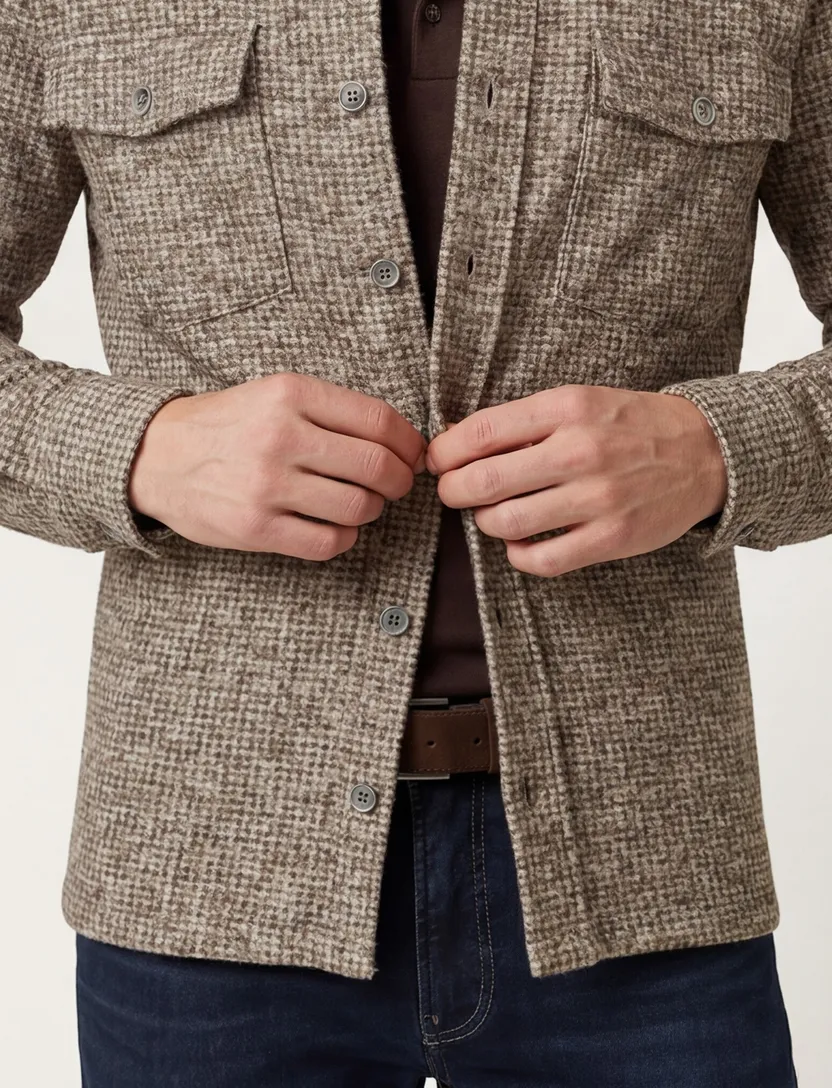 Gentiluomo overshirt wolblend bruin