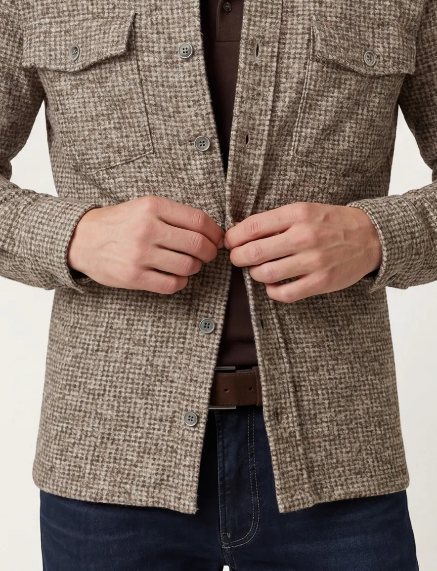 Gentiluomo overshirt wolblend bruin