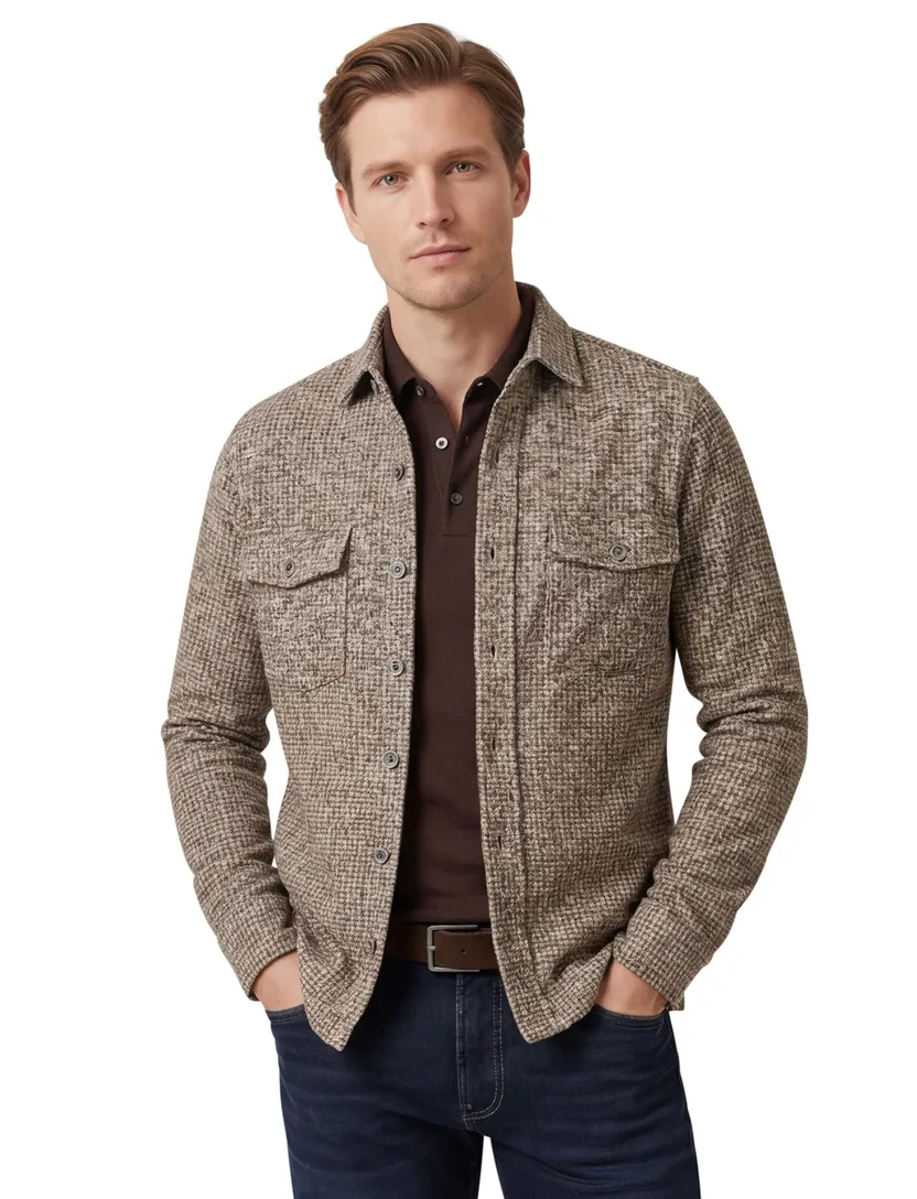 Gentiluomo overshirt wolblend bruin