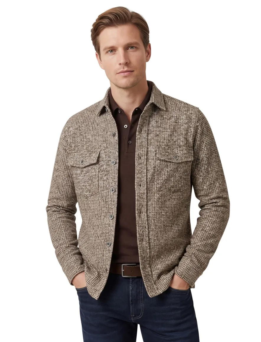 Gentiluomo overshirt wolblend bruin