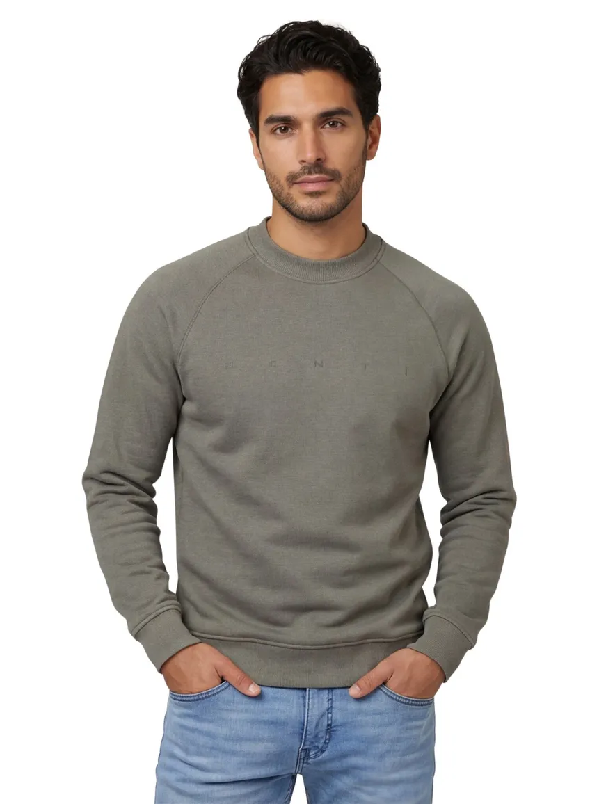 Genti sweater katoen olijfgroen