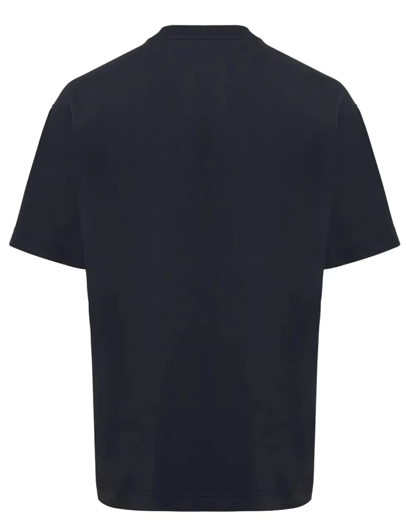 t-shirt Genti zwart effen ronde hals normale fit