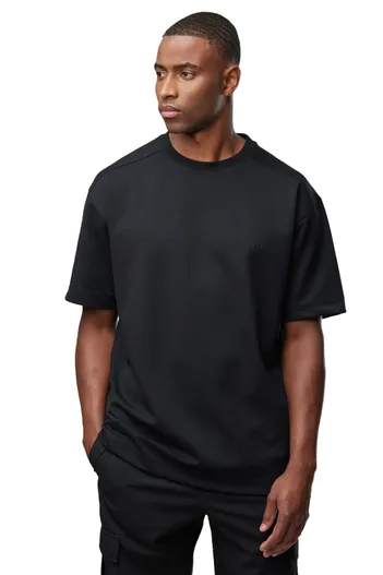 Genti t-shirt Genti zwart effen ronde hals normale fit