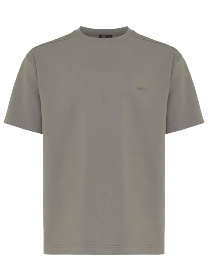 t-shirt Gentiluomo effen grijs normale fit korte mouw