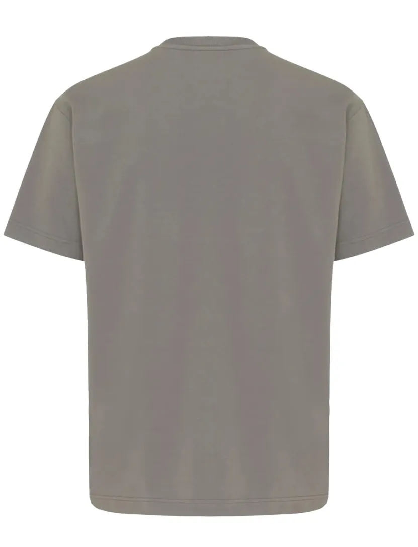 t-shirt Gentiluomo effen grijs normale fit korte mouw