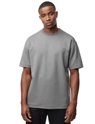 Genti t-shirt Gentiluomo effen grijs normale fit korte mouw