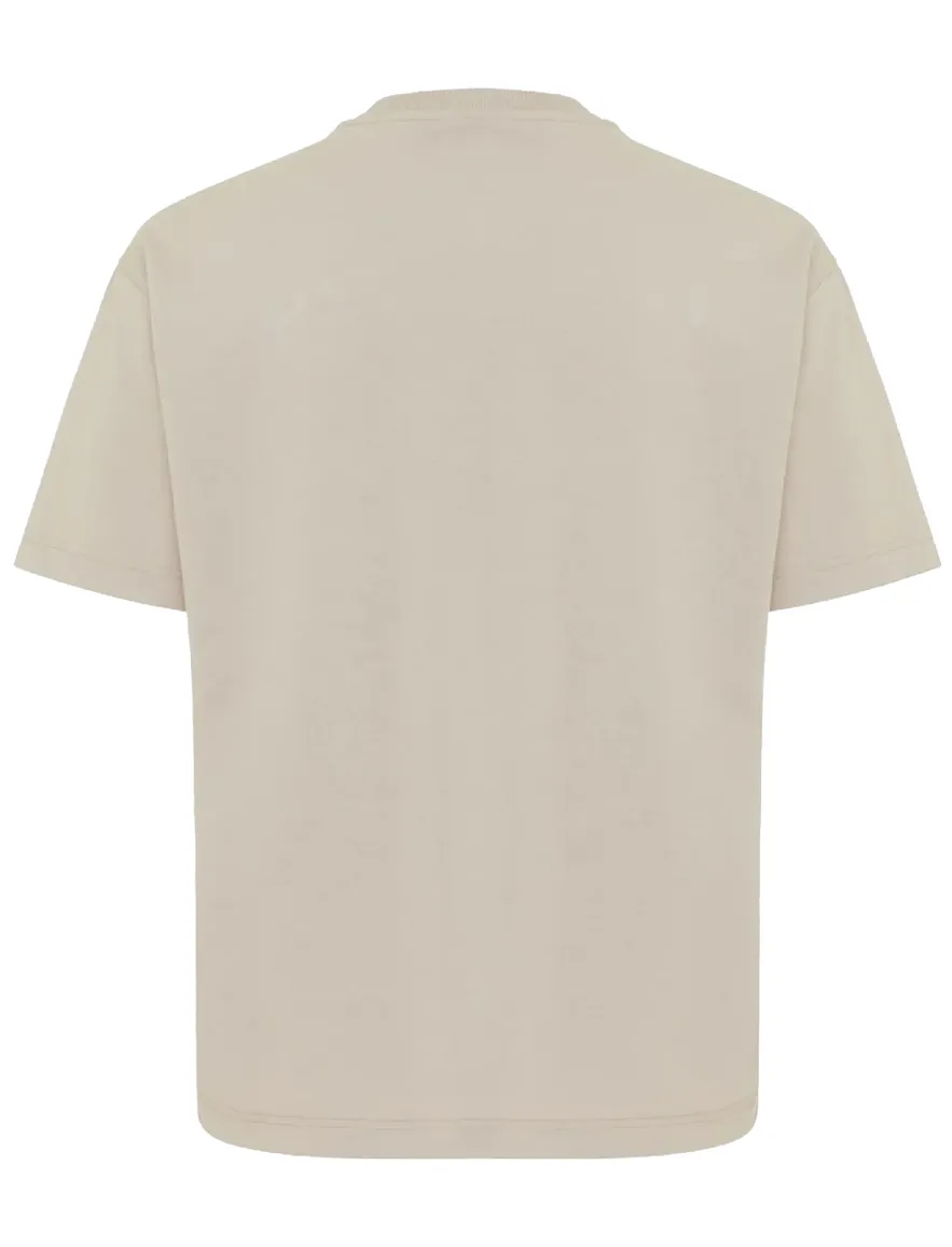 Genti t-shirt beige effen normale fit