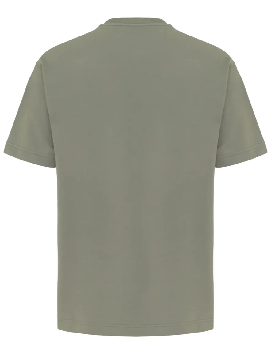 Genti t-shirt groen effen jersey normale fit