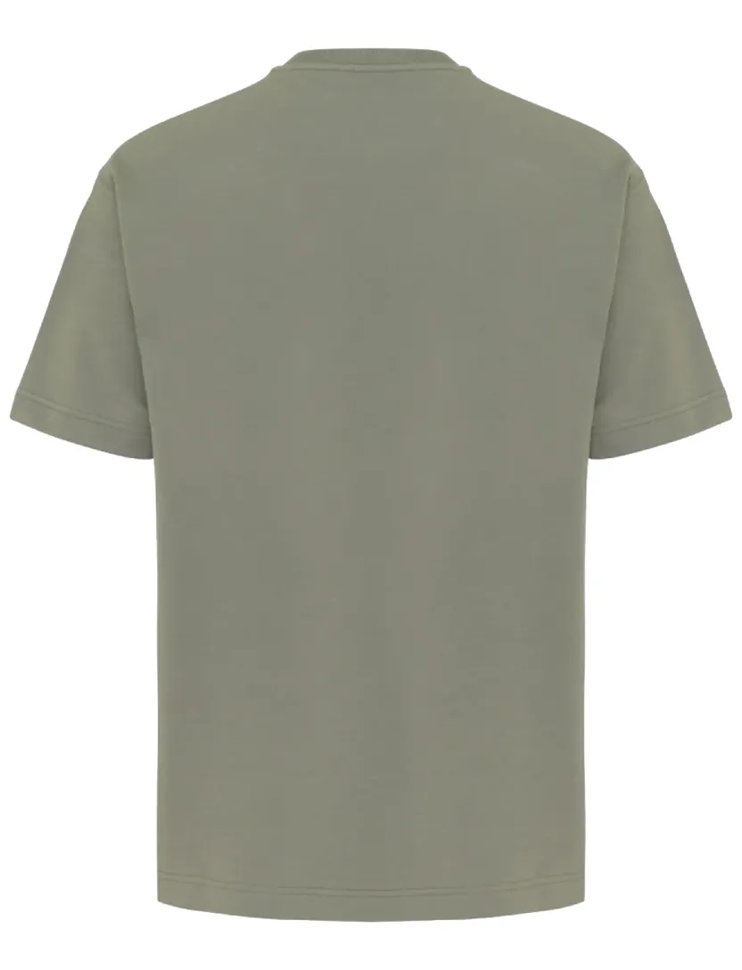 t-shirt korte mouw Gentiluomo effen groen normale fit jersey