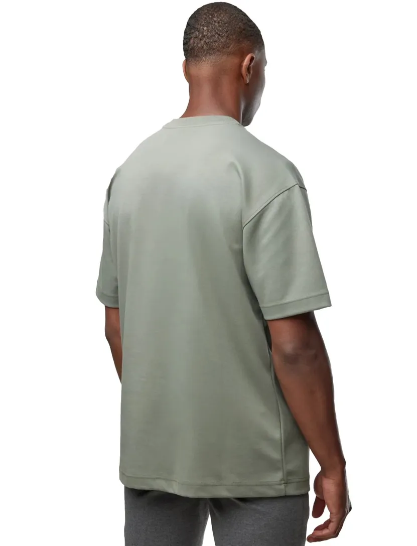 t-shirt korte mouw Gentiluomo effen groen normale fit jersey