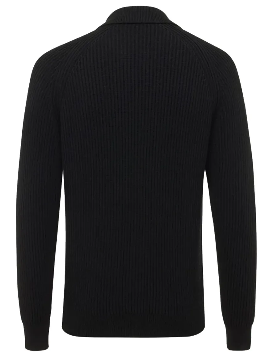 Genti vest effen zwart normale fit katoen
