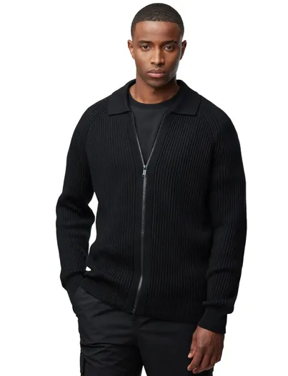 Genti Genti vest effen zwart normale fit katoen