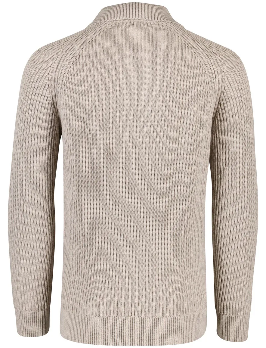 Genti half zip trui beige gebreid